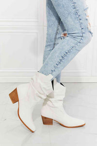 Womens Boots-MMShoes Better in Texas Scrunch Cowboy Boots in White | Shoes & Bags/Boots