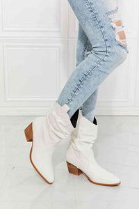 Womens Boots-MMShoes Better in Texas Scrunch Cowboy Boots in White | Shoes & Bags/Boots