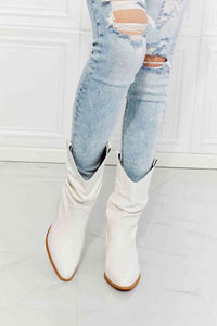 Womens Boots-MMShoes Better in Texas Scrunch Cowboy Boots in White | Shoes & Bags/Boots