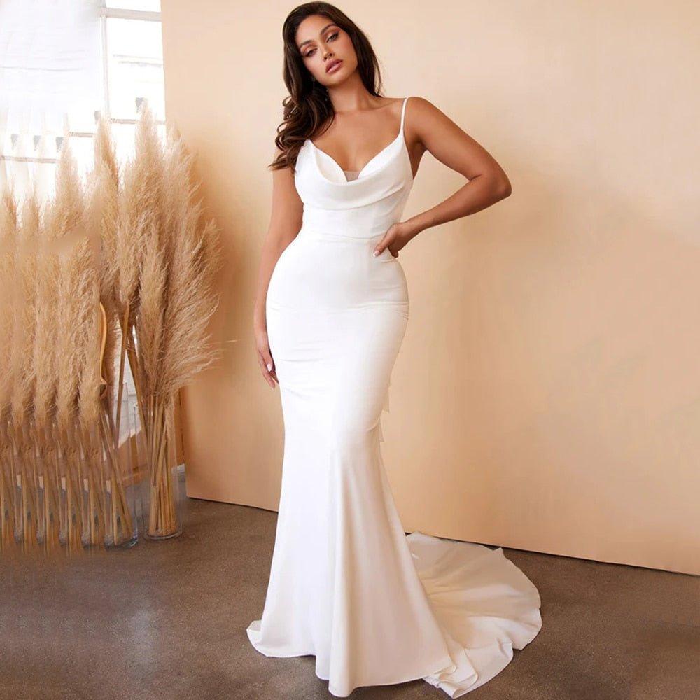 Mermaid Bridal Gown | Simple Spaghetti Straps Wedding Dress Broke Girl Philanthropy