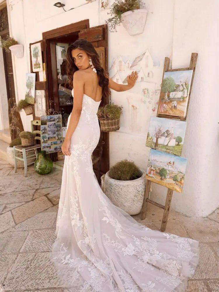 Mermaid Wedding Dress-Off The Shoulder Tea-Length Wedding Dress | Wedding Dresses