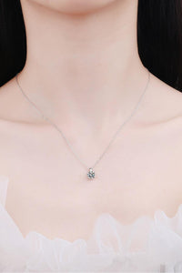 Moissanite Necklace-Minimalist 925 Sterling Silver Moissanite Pendant Necklace | moissanite necklace