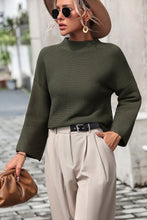 Load image into Gallery viewer, Womens Sweater-Mock Neck Dropped Shoulder Pullover Sweater | Cami Top
