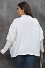 Load image into Gallery viewer, Womens Sweater-Mock Neck Raglan Sleeve Slit Sweater
