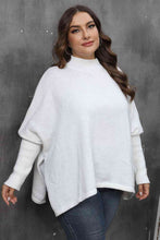 Load image into Gallery viewer, Womens Sweater-Mock Neck Raglan Sleeve Slit Sweater
