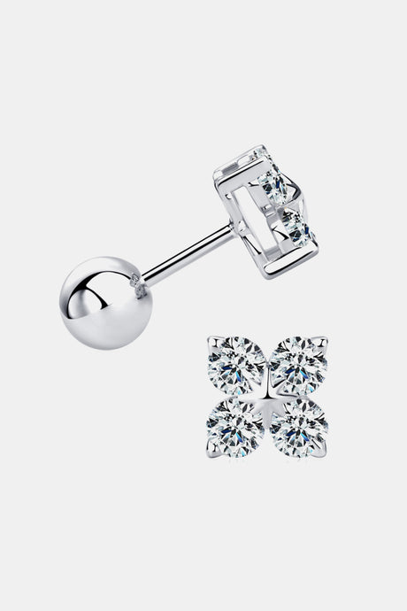 Moissanite Earrings-Moissanite 925 Sterling Silver Four-Leaf Clover Shape Earrings | moissanite earrings