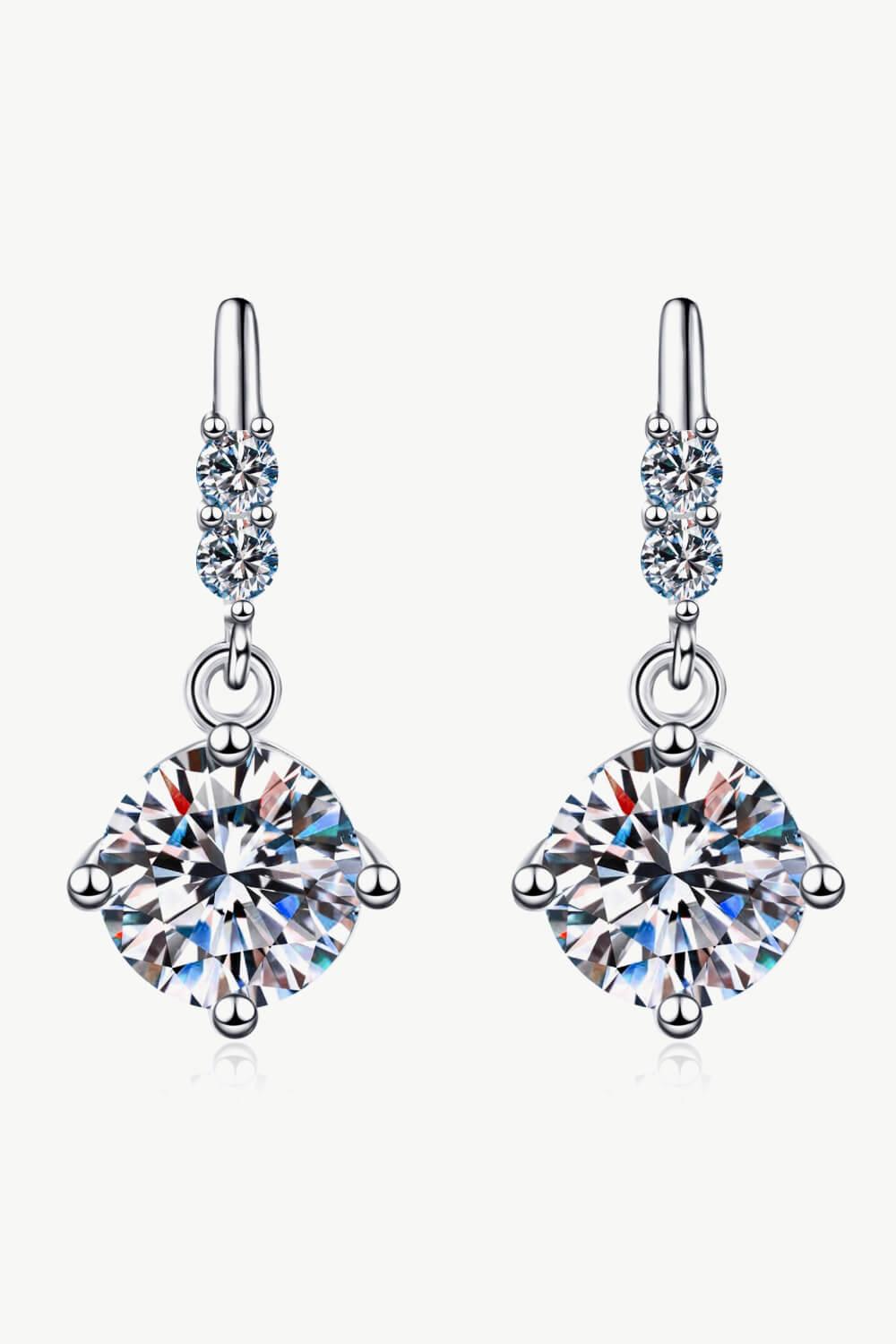 Moissanite Earrings-Moissanite Drop Earrings | moissanite earrings