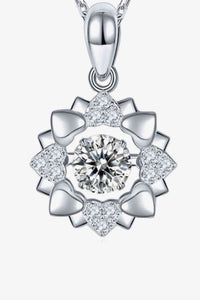 Moissanite Necklace-Moissanite Flower Shape Pendant Necklace | moissanite necklace