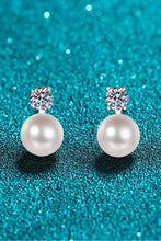 Load image into Gallery viewer, Moissanite Earrings-Moissanite Pearl Stud Earrings | moissanite earrings
