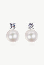 Load image into Gallery viewer, Moissanite Earrings-Moissanite Pearl Stud Earrings | moissanite earrings
