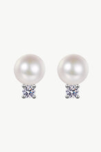 Load image into Gallery viewer, Moissanite Earrings-Moissanite Pearl Stud Earrings | moissanite earrings
