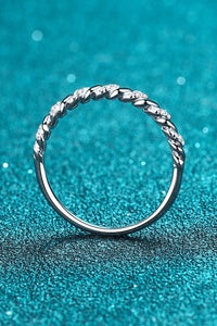 Moissanite Ring-Moissanite Rhodium-Plated Half-Eternity Ring | moissanite ring