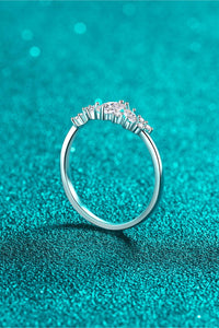 Moissanite Ring-Moissanite Rhodium-Plated Ring | moissanite ring