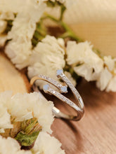 Load image into Gallery viewer, Moonstone Ring-Moonstone Platinum-Plated Ring | moissanite ring
