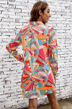 Load image into Gallery viewer, Womens Dress-Multicolored Long Sleeve Shirt Dress | Dresses/Mini Dresses
