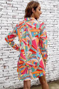 Womens Dress-Multicolored Long Sleeve Shirt Dress | Dresses/Mini Dresses