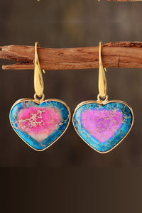 Womens Earrings-Natural Stone Heart Drop Earrings | earrings