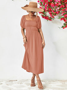 Women Dress-Off-Shoulder Balloon Sleeve Midi Dress | Dresses/Midi Dresses