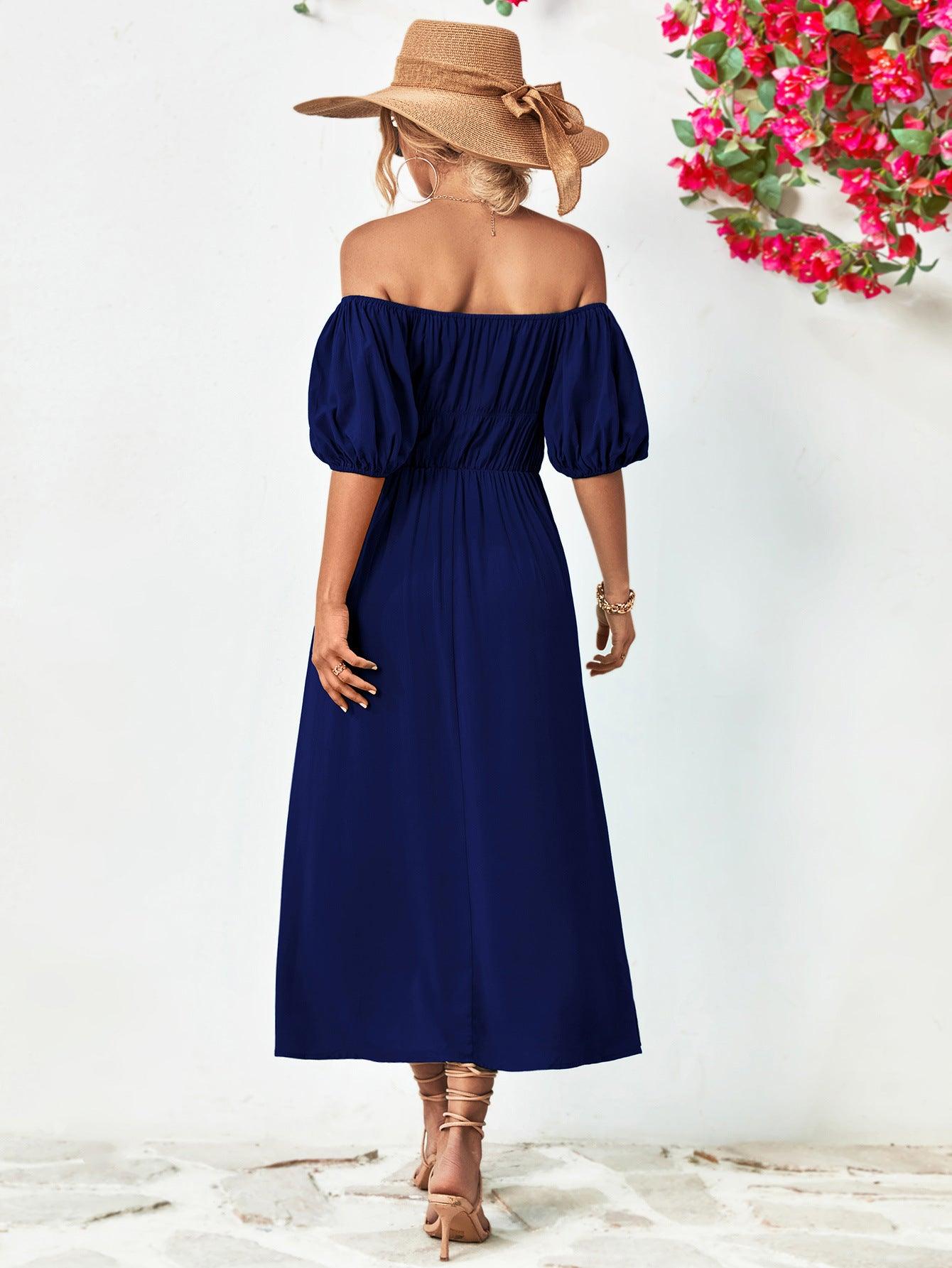 Women Dress-Off-Shoulder Balloon Sleeve Midi Dress | Dresses/Midi Dresses