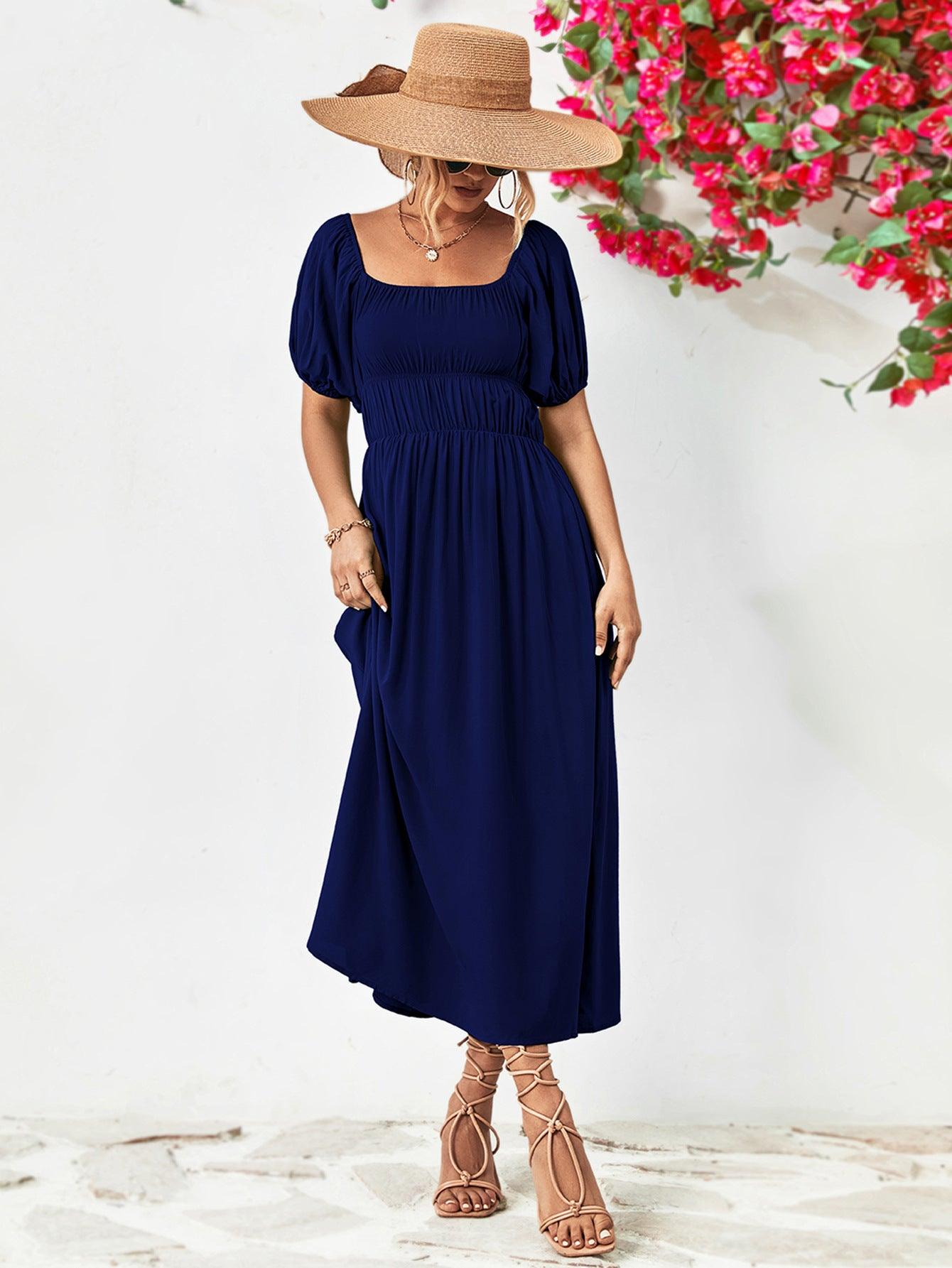 Women Dress-Off-Shoulder Balloon Sleeve Midi Dress | Dresses/Midi Dresses