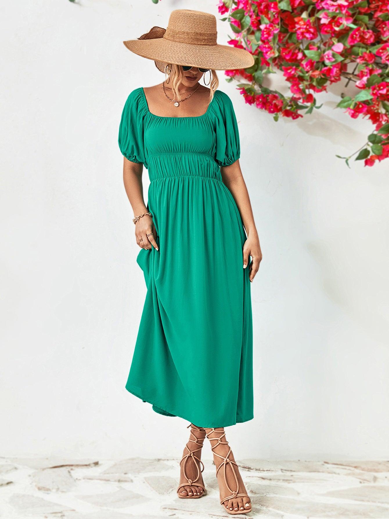 Women Dress-Off-Shoulder Balloon Sleeve Midi Dress | Dresses/Midi Dresses