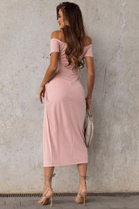 Womens Dress-Off-Shoulder Short Sleeve Split Dress | Dresses