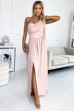 Load image into Gallery viewer, Womens Maxi Dress-One-Shoulder Slit Maxi Dress
