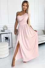 Load image into Gallery viewer, Womens Maxi Dress-One-Shoulder Slit Maxi Dress
