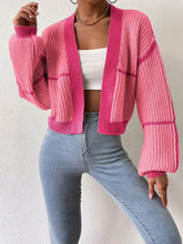 Load image into Gallery viewer, Womens Sweater-Open Front Dropped Shoulder Cardigan | sweater
