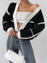 Load image into Gallery viewer, Womens Sweater-Open Front Dropped Shoulder Cardigan | sweater
