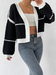 Womens Sweater-Open Front Dropped Shoulder Cardigan | sweater