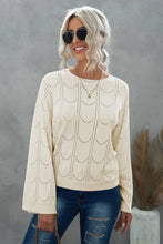 Load image into Gallery viewer, Openwork Flare Sleeve Pullover Sweater Broke Girl Philanthropy
