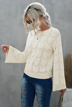 Load image into Gallery viewer, Openwork Flare Sleeve Pullover Sweater Broke Girl Philanthropy
