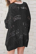 Load image into Gallery viewer, Womens Sweater-Openwork Open Front Long Sleeve Cardigan
