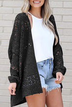 Load image into Gallery viewer, Womens Sweater-Openwork Open Front Long Sleeve Cardigan
