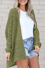 Load image into Gallery viewer, Womens Sweater-Openwork Open Front Long Sleeve Cardigan
