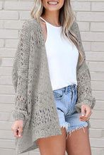 Load image into Gallery viewer, Womens Sweater-Openwork Open Front Long Sleeve Cardigan
