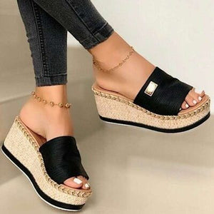 Womens Sandals-PU Leather Open Toe Sandals