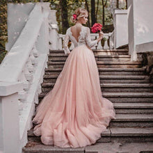 Load image into Gallery viewer, Pink Beach Wedding Dress-V Neck Open Back Bridal Gown | Wedding &amp; Bridal Party Dresses
