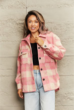 Load image into Gallery viewer, Womens Jacket-Plaid Collared Neck Button Down Jacket
