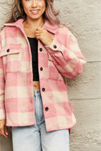 Load image into Gallery viewer, Womens Jacket-Plaid Collared Neck Button Down Jacket
