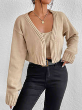 Load image into Gallery viewer, Womens Sweater-Plain Sweater Cami and Cardigan Set
