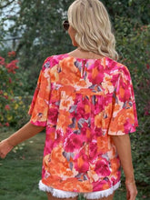 Load image into Gallery viewer, Womens Blouse-Printed Round Neck Half Sleeve Blouse | Tops/Blouses &amp; Shirts
