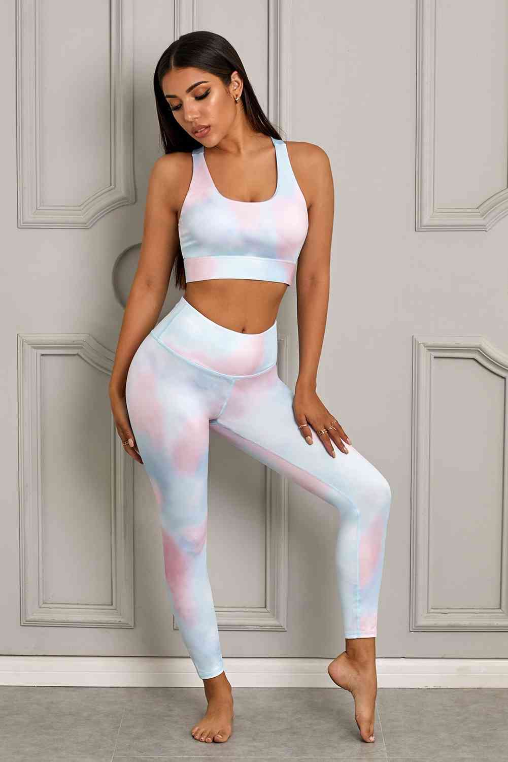 Womens Activewear-Printed Sports Bra and Leggings Set | Activewear/Activewear Sets