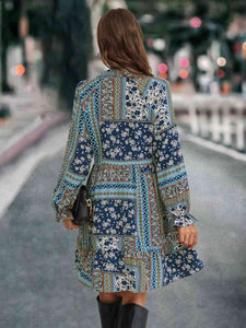 Womens Dress-Printed Tie Front Flounce Sleeve Dress | Dresses/Mini Dresses