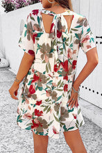 Load image into Gallery viewer, Womens Mini Dress-Printed Tiered Round Neck Mini Dress | Dress
