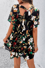 Load image into Gallery viewer, Womens Mini Dress-Printed Tiered Round Neck Mini Dress | Dress
