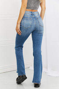 Womens Blue Jeans-RISEN Full Size Iris High Waisted Flare Jeans | Blue Jeans