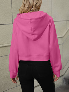 Womens Top-Raglan Sleeve Zip-Up Hoodie with Pocket | Coat & Jacket & Cardigan