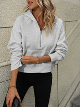 Load image into Gallery viewer, Womens Top-Raglan Sleeve Zip-Up Hoodie with Pocket | Coat &amp; Jacket &amp; Cardigan
